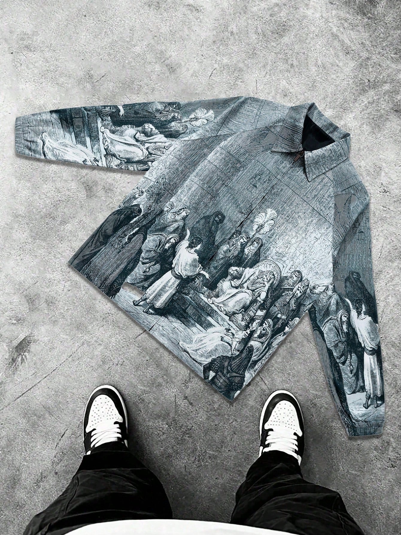 Facuri Herrenjacke mit Vintage-Print