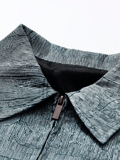 Facuri Herrenjacke mit Vintage-Print