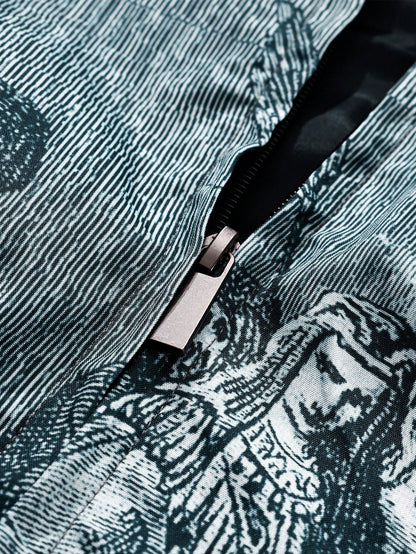 Facuri Herrenjacke mit Vintage-Print