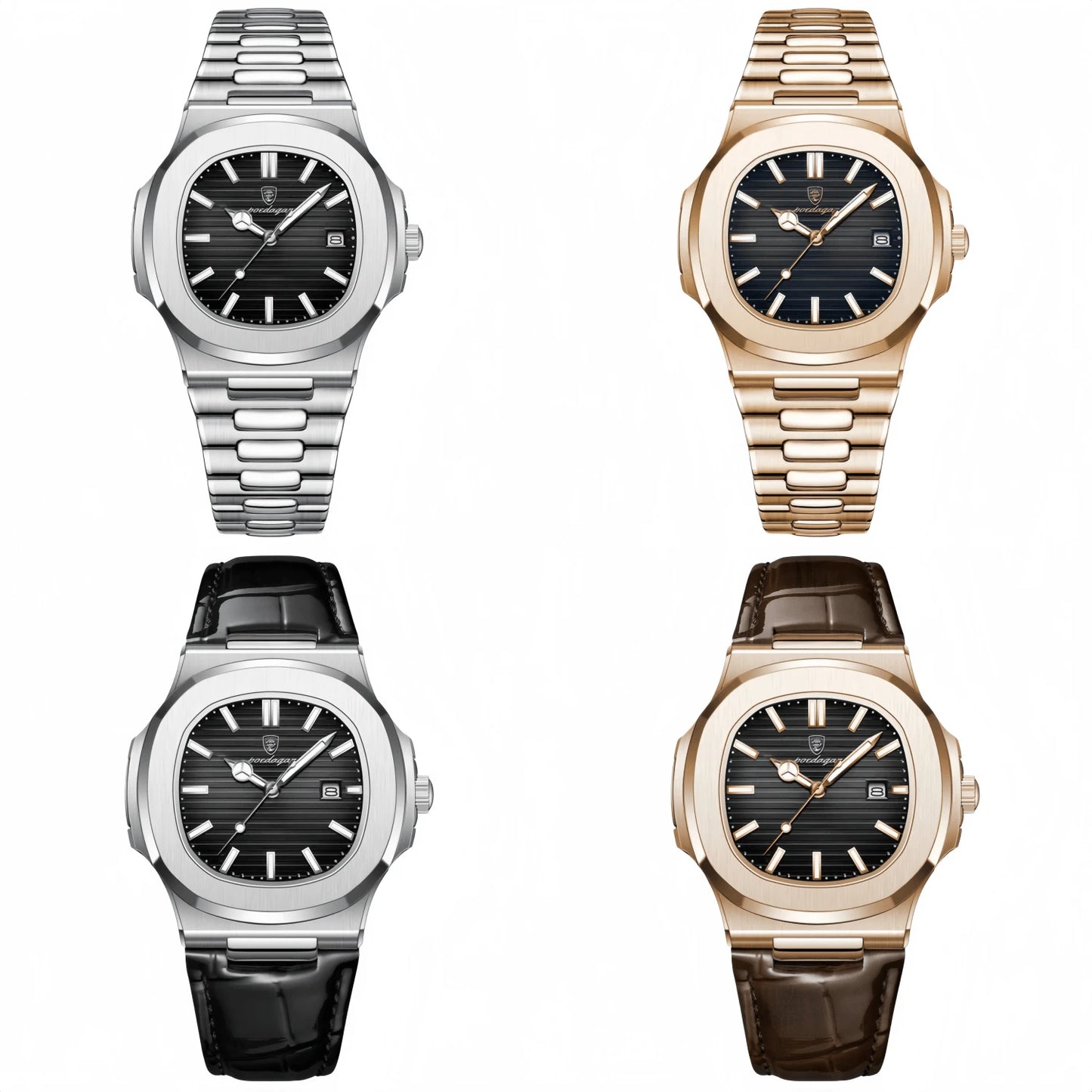 Luxuriöse Herren-Quadrantuhr aus 316L Edelstahl