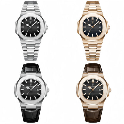 Luxuriöse Herren-Quadrantuhr aus 316L Edelstahl