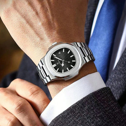 Luxuriöse Herren-Quadrantuhr aus 316L Edelstahl