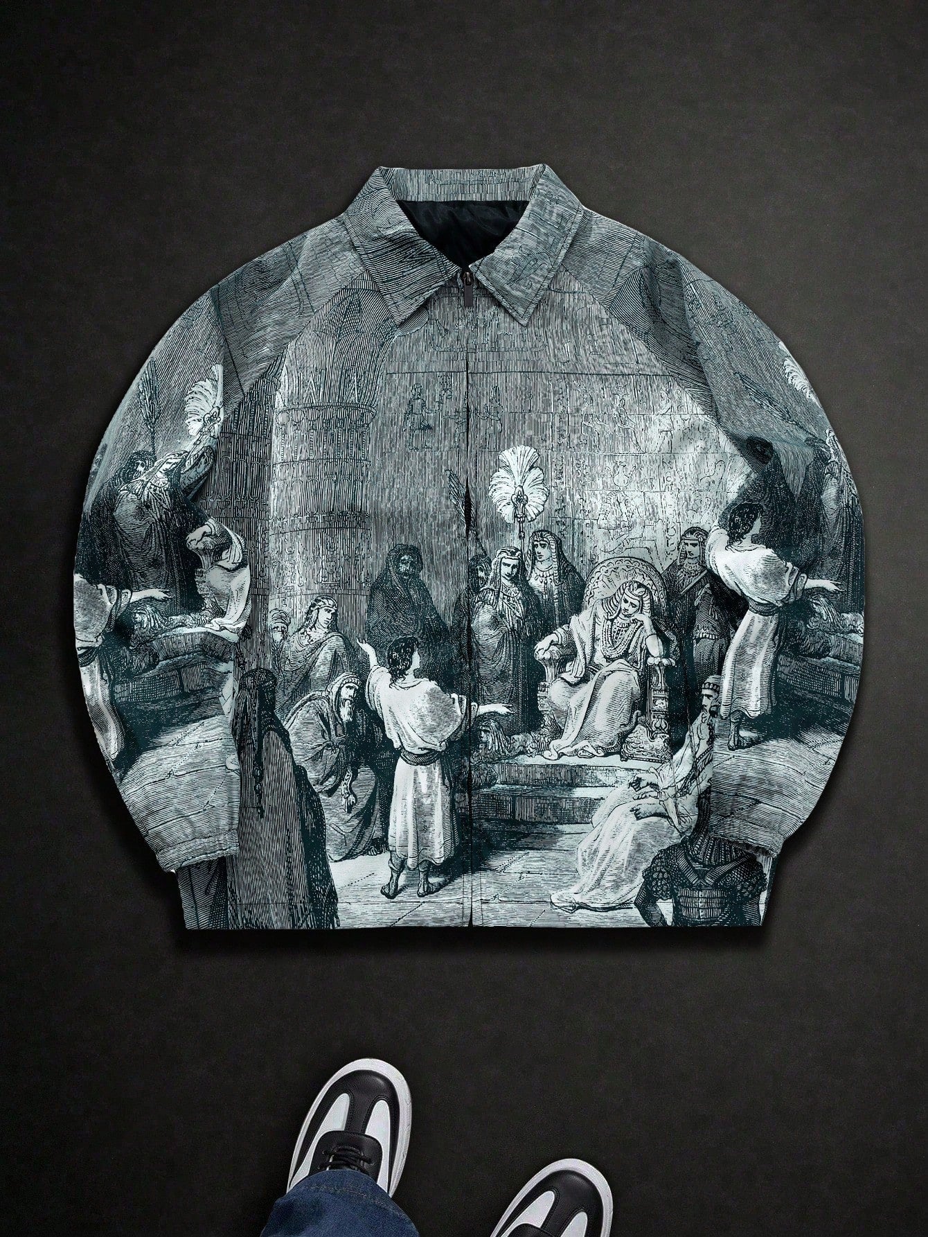 Facuri Herrenjacke mit Vintage-Print