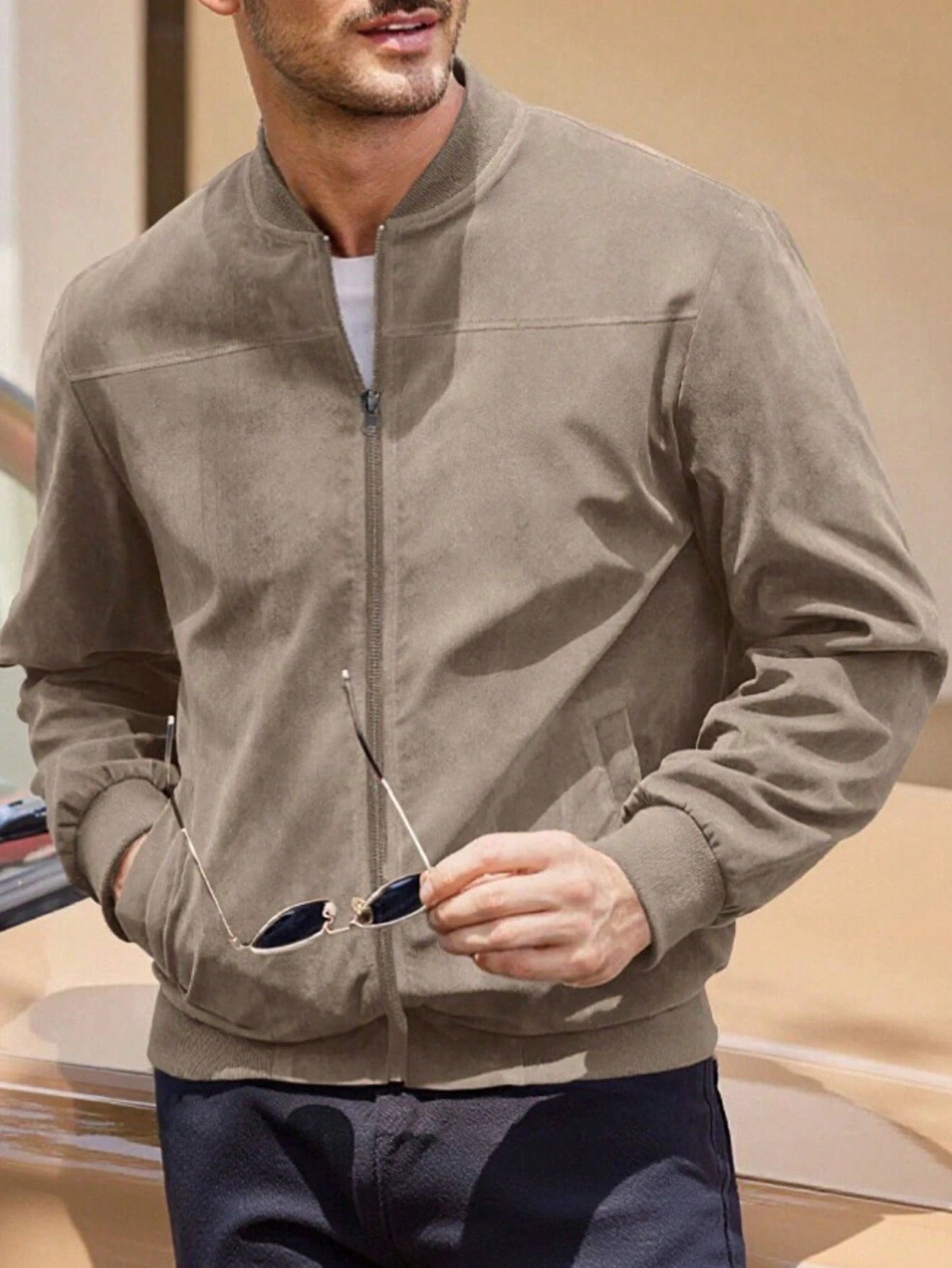 Facuri Herrenjacke aus Wildleder und Fleece